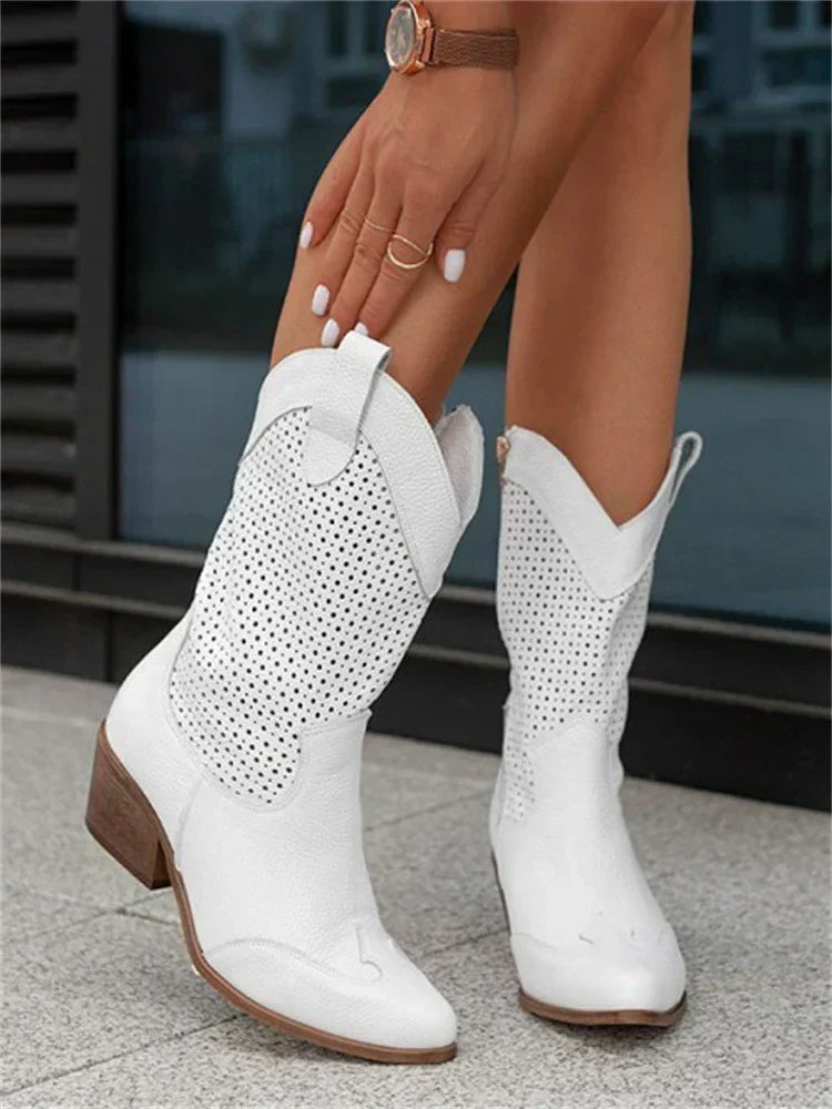 Sutton | Perforated Western Boots