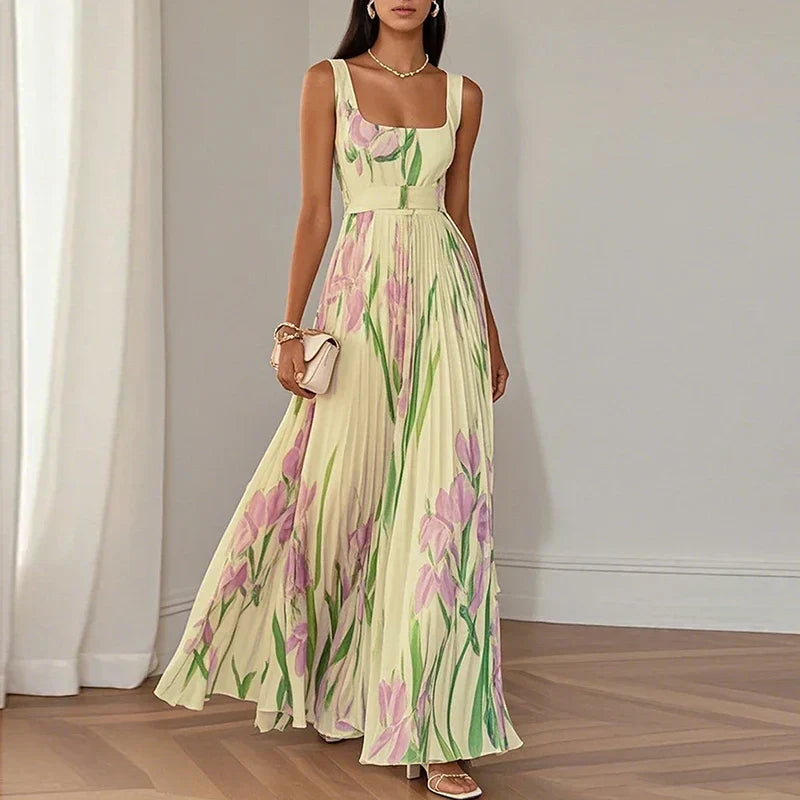 Floriene | Robe maxi A-line à imprimé floral