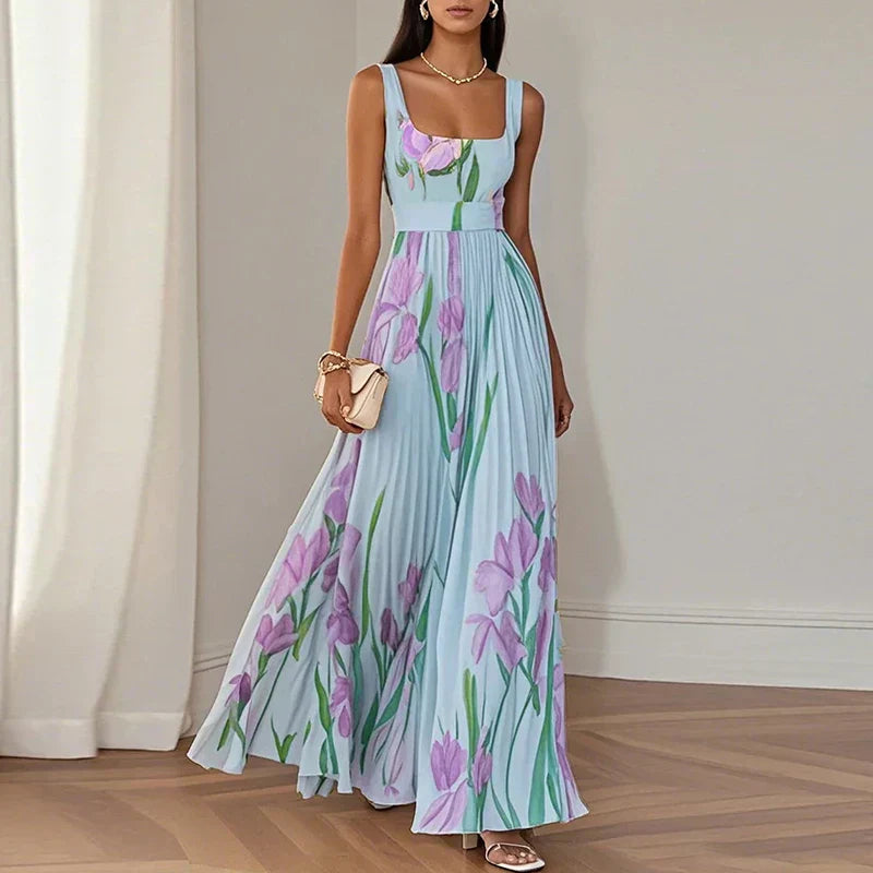 Floriene | Robe maxi A-line à imprimé floral