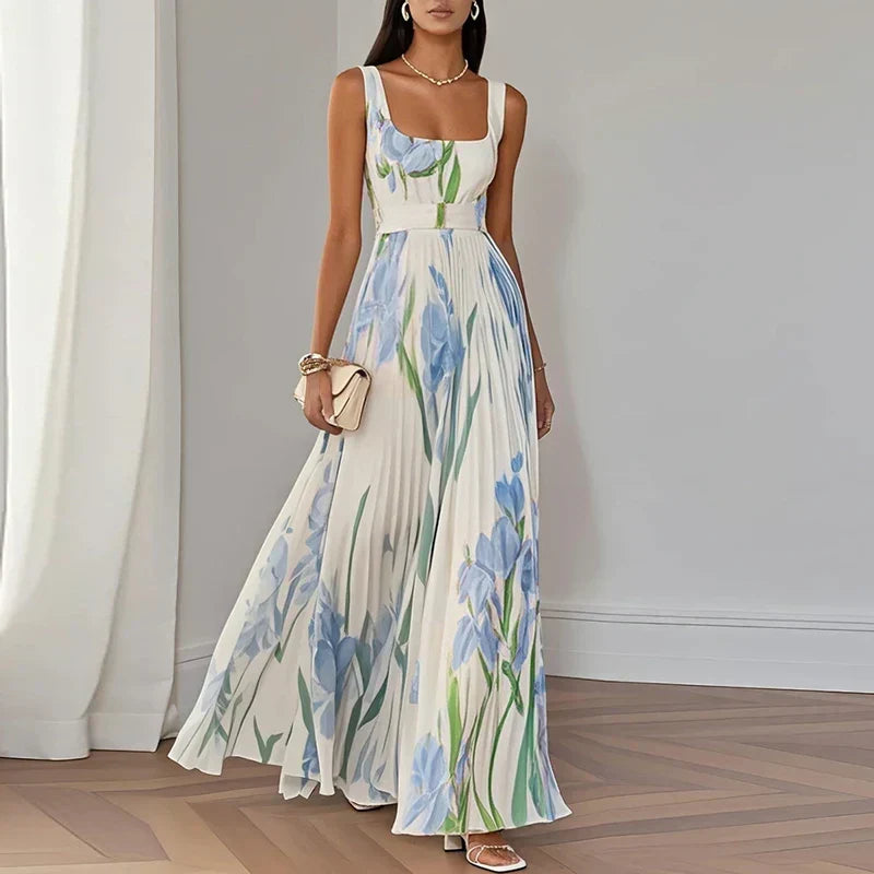 Floriene | Robe maxi A-line à imprimé floral