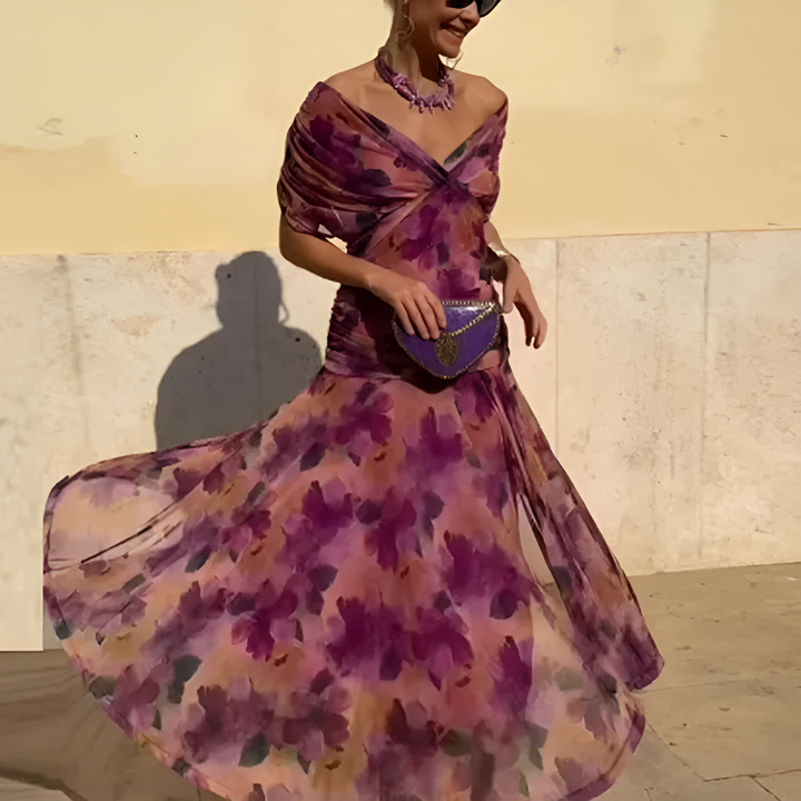 Turia | Robe plissée taille haute