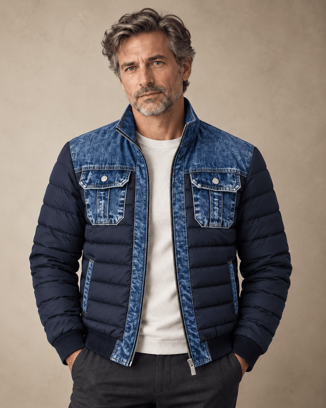 Robert | Quilted Denim Hybrid Jacket