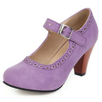 Genevieve | Colourful Mary Jane Heels with Adjustable Strap