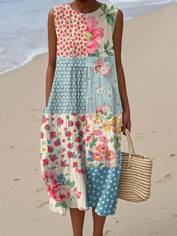 Anah | Robe midi patchwork