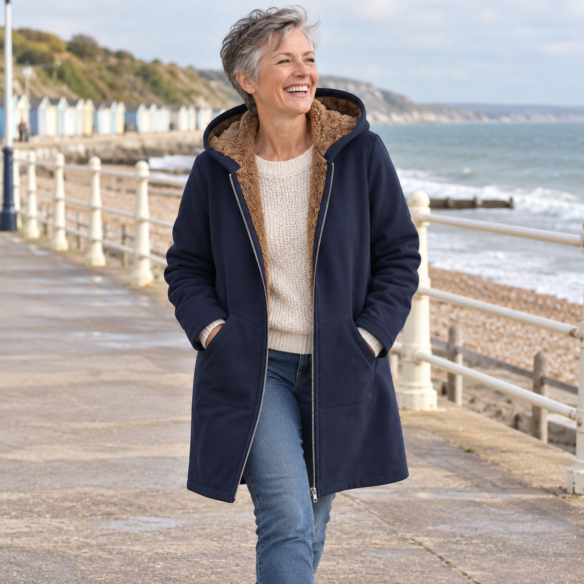 Adelyn | Cozy Sherpa-Lined Hooded Coat