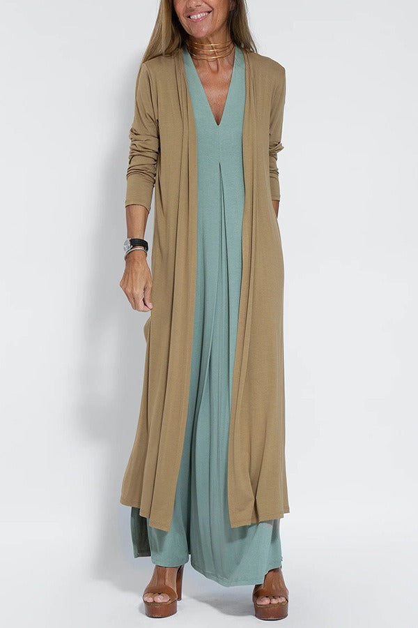 Emma | Robe longue élégante + gilet assorti OFFERT