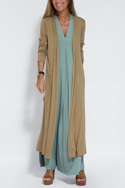 Emma | Elegant long dress + matching cardigan FREE