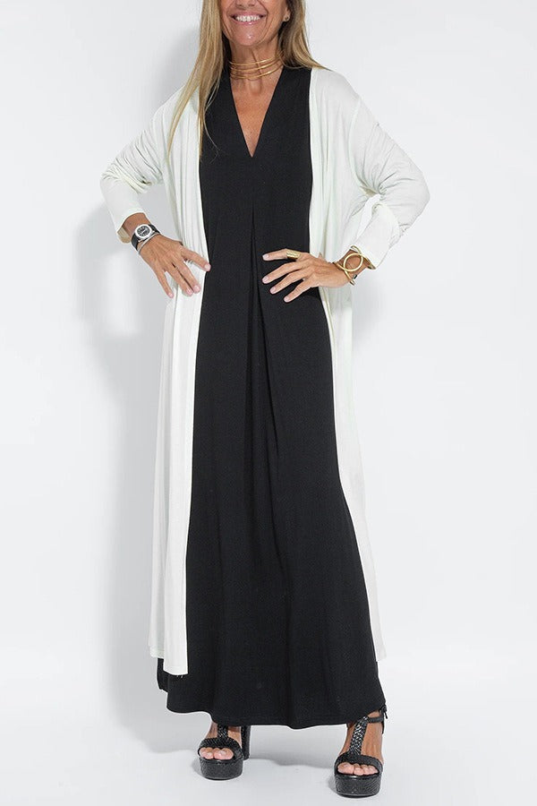 Emma | Robe longue élégante + gilet assorti OFFERT