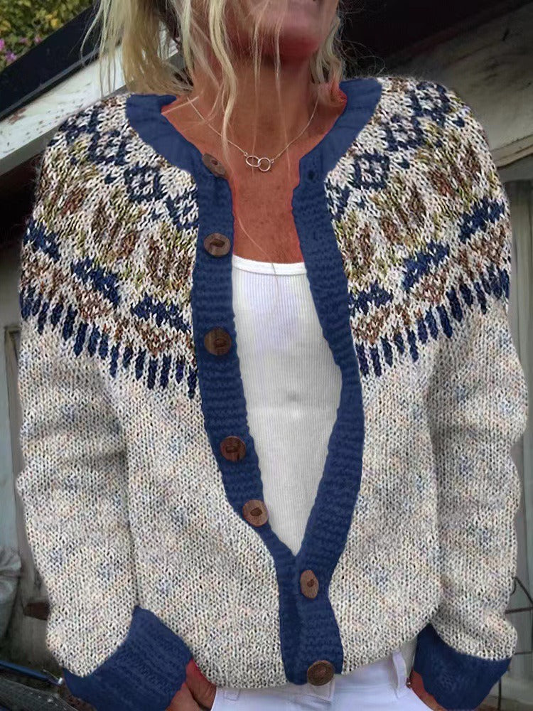 Hailey | Fair Isle Yoke Cardigan