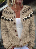 Blair | Textured Oatmeal Scallop Cardigan
