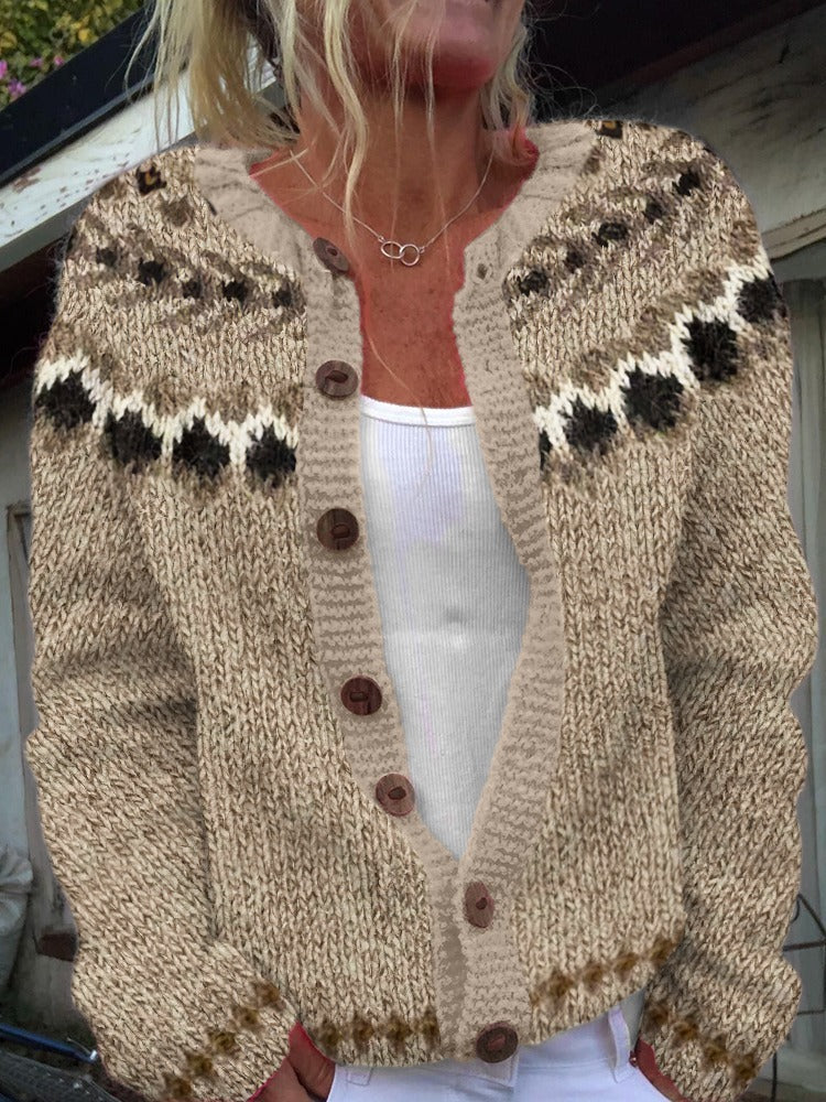 Blair | Textured Oatmeal Scallop Cardigan
