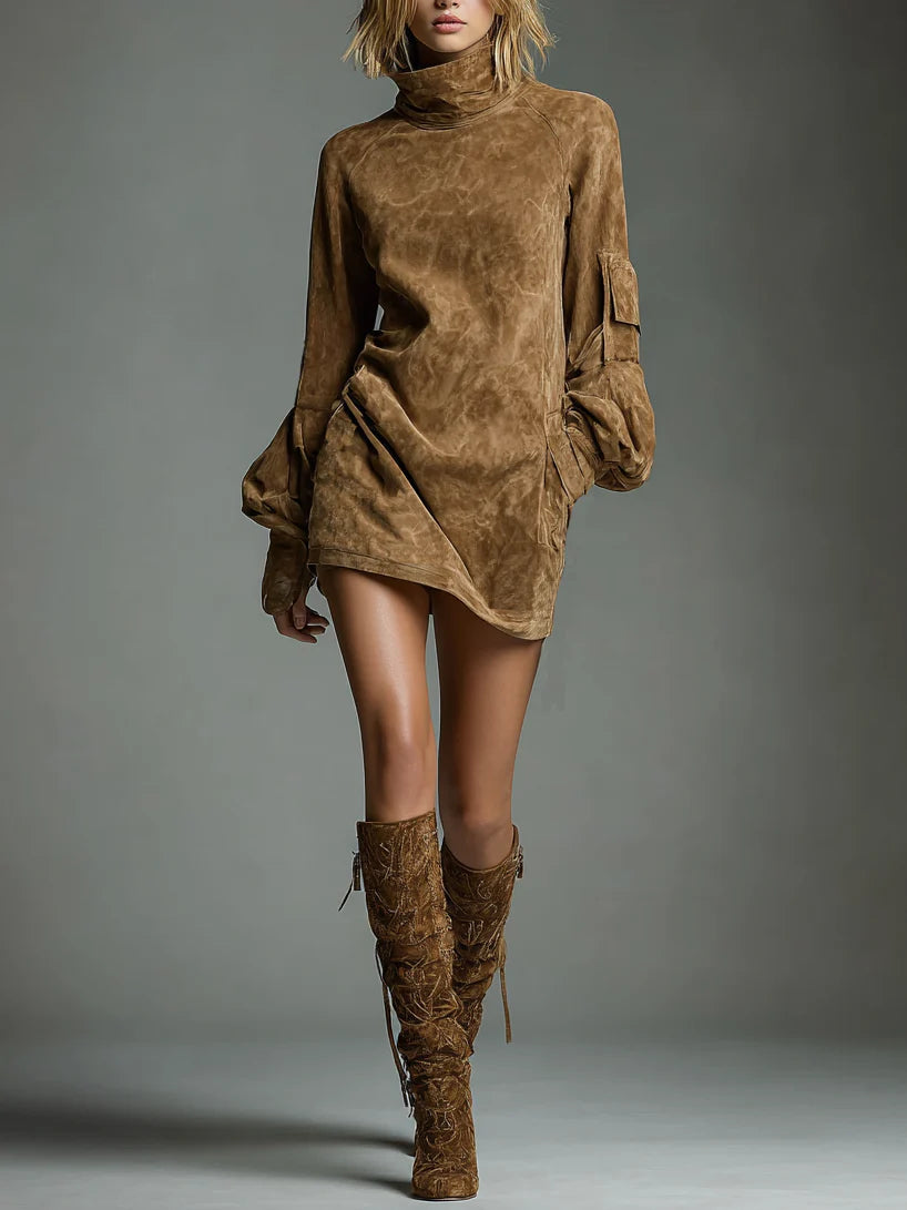 Romy | Vintage Mini Suede Dress