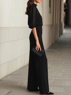 Vivienne | Sheer-Top Wide-Leg Pants Three-Piece Set