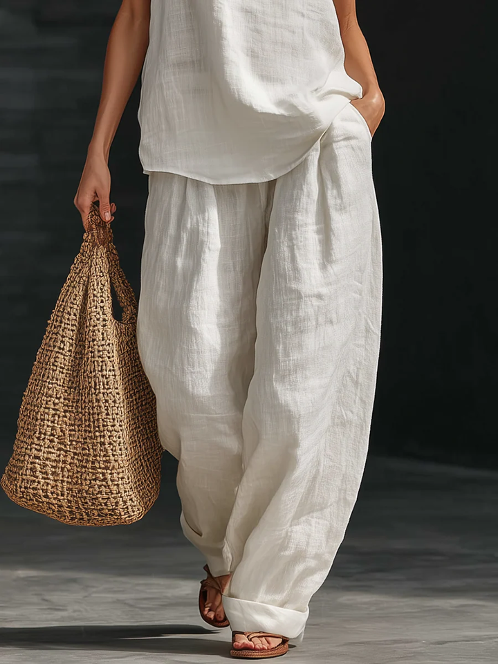 Zoëi | Sleeveless top and wide-leg trousers set