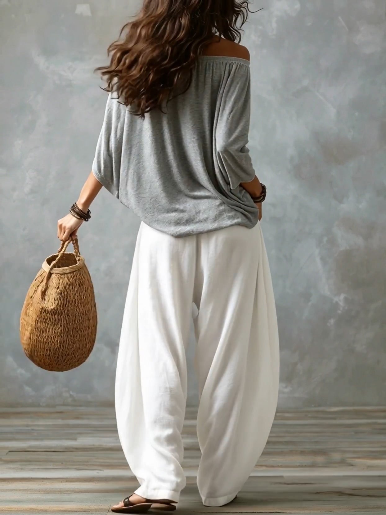 Amelia | Off-Shoulder Top & Lantern Pants Set