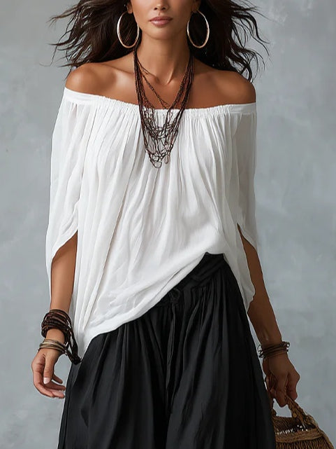 Amelia | Off-Shoulder Top & Lantern Pants Set