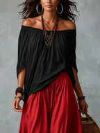 Amelia | Off-Shoulder Top & Lantern Pants Set