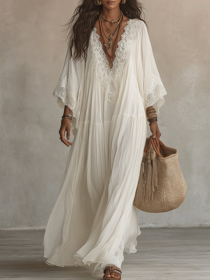 Anie | Batwing Lace Maxi Dress