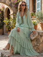 Daisy | Mint Green Tiered Ruffle Two-Piece Set