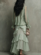 Daisy | Mint Green Tiered Ruffle Two-Piece Set