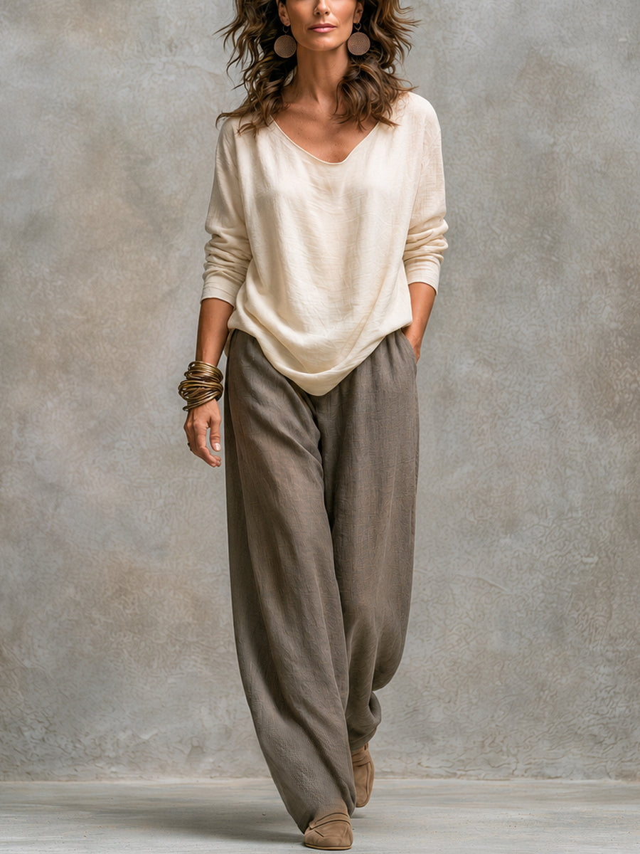 Caroline | Open-Front Longline Jacket, Satin Tank & Wide-Leg Trouser Set