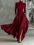 Prudence | Pleated Skirt and Black Turtleneck T-shirt Set