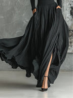 Prudence | Pleated Skirt and Black Turtleneck T-shirt Set