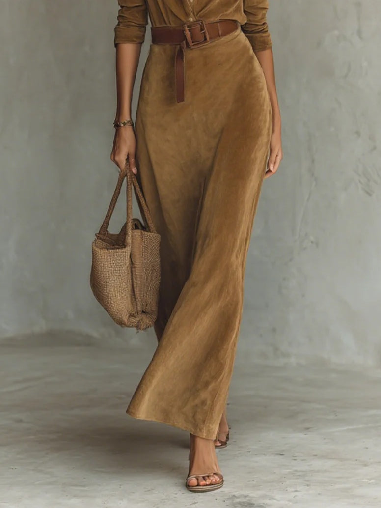 Aurelia | Suede Belted Dress