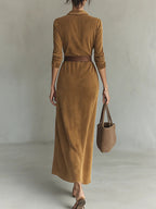 Aurelia | Suede Belted Dress