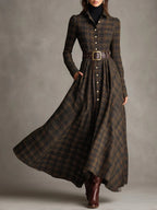 Gutti | Checked long shirt dress