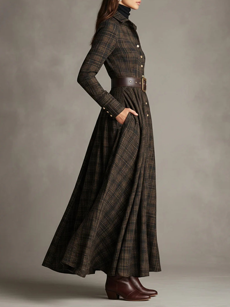 Gutti | Checked long shirt dress