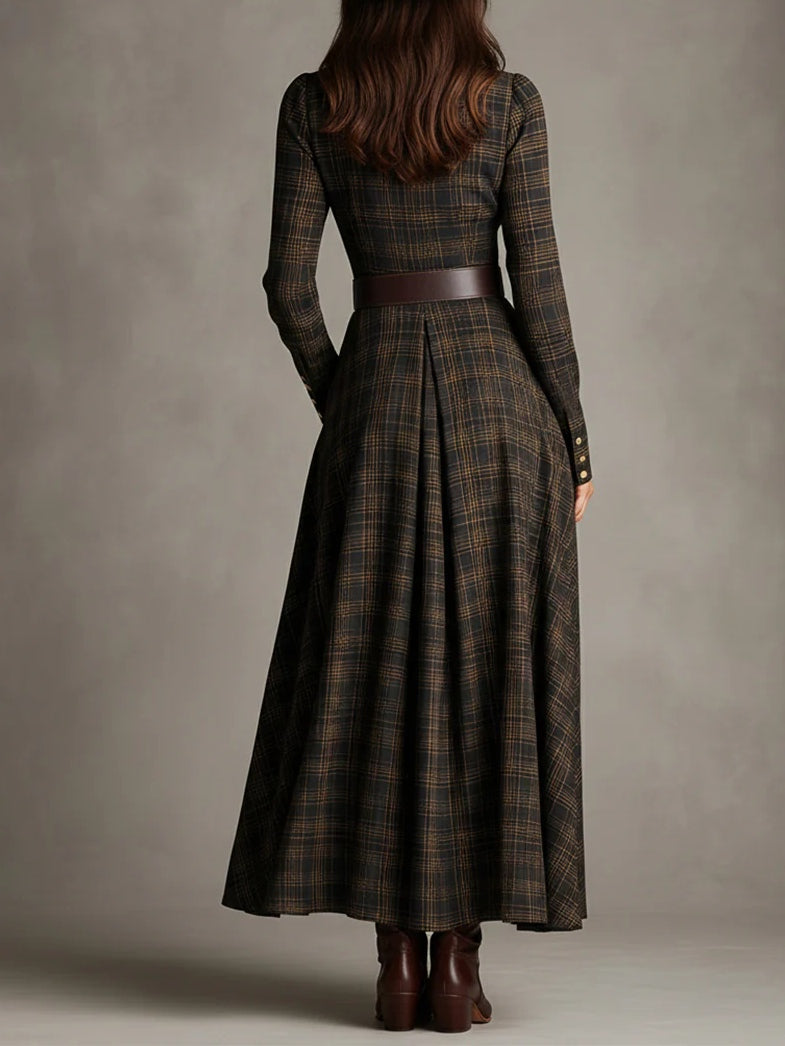 Gutti | Checked long shirt dress