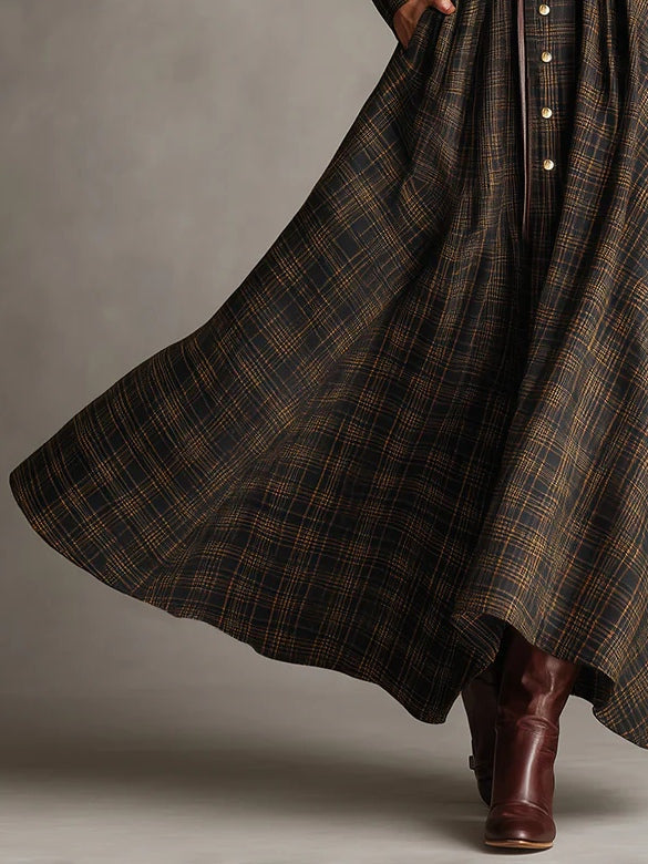 Gutti | Checked long shirt dress
