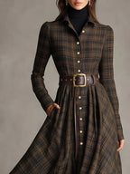 Gutti | Checked long shirt dress