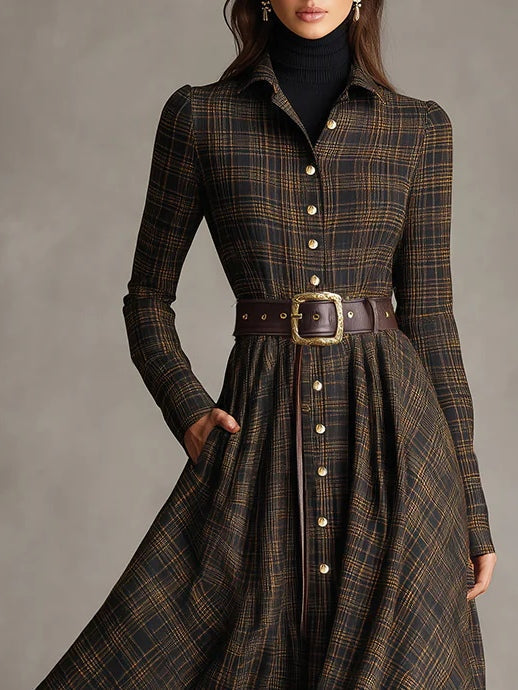 Gutti | Checked long shirt dress