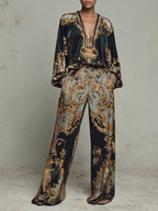 Claudia | Floral baroque set with palazzo pants
