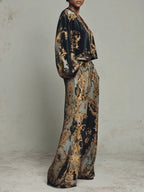 Claudia | Floral baroque set with palazzo pants