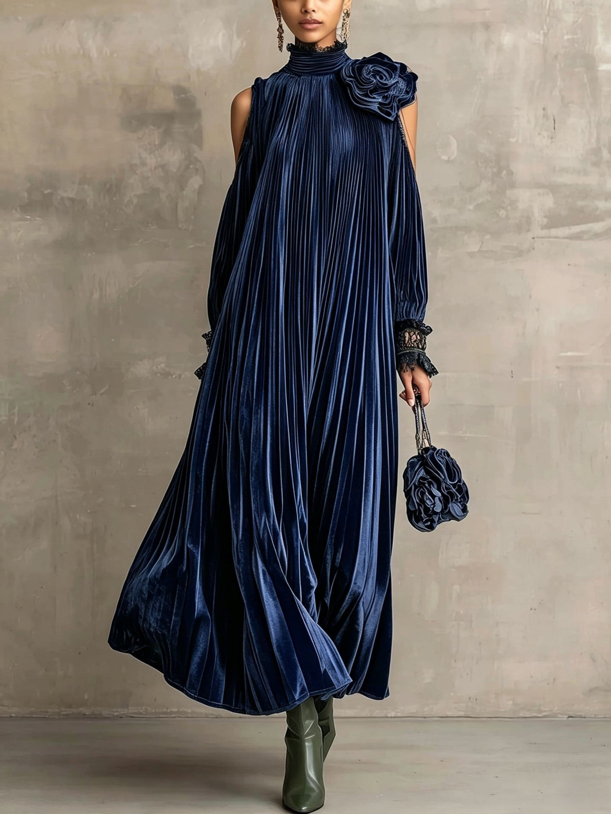 Nellie | Maxi Dress With Floral Shoulder Detail