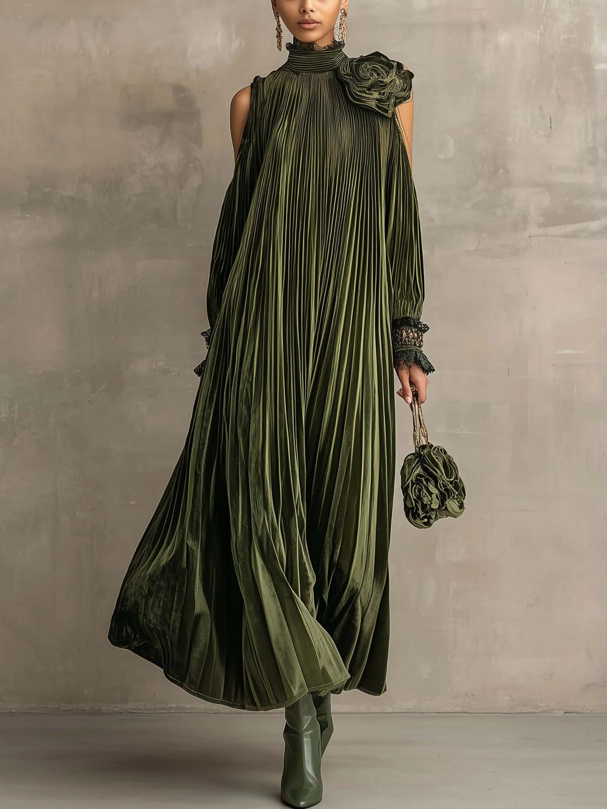 Nellie | Maxi Dress With Floral Shoulder Detail