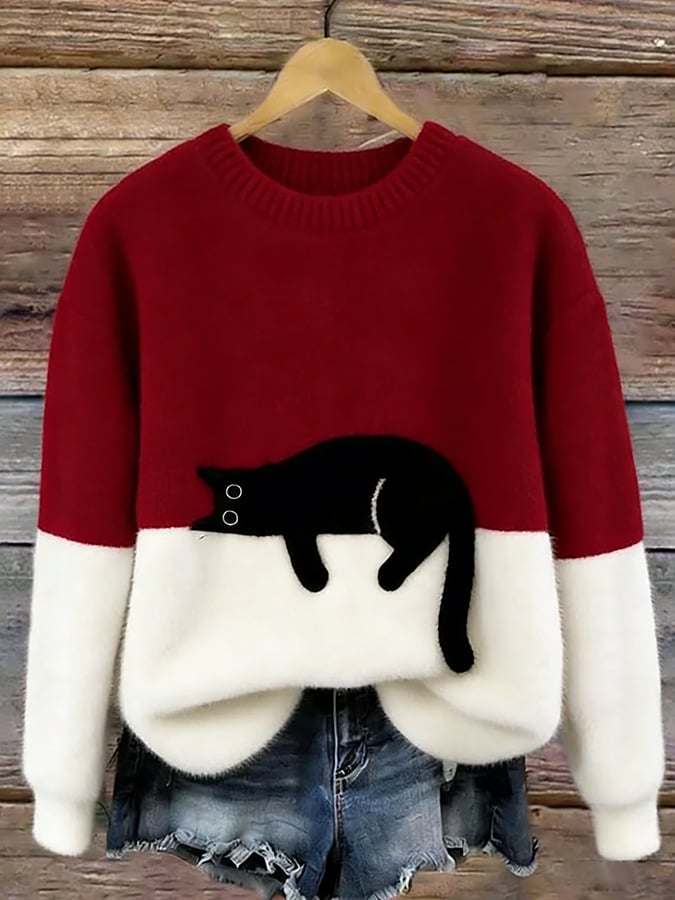 Lorea | Pull à imprimé chat