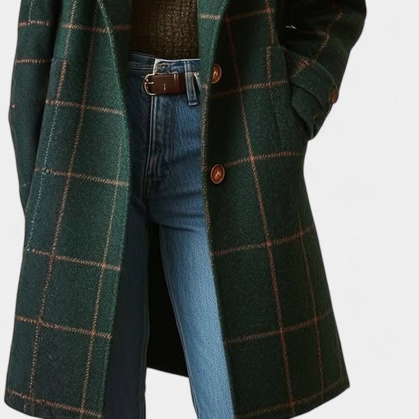 Adriana | Plaid Winter Trench Coat
