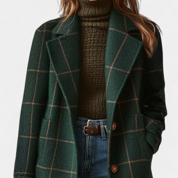 Adriana | Plaid Winter Trench Coat