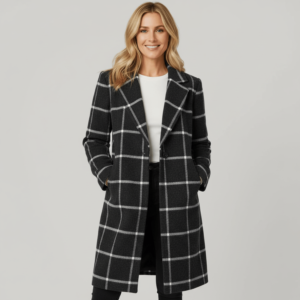 Adriana | Plaid Winter Trench Coat