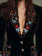 Philippa | Colourful Floral Embroidered Blazer