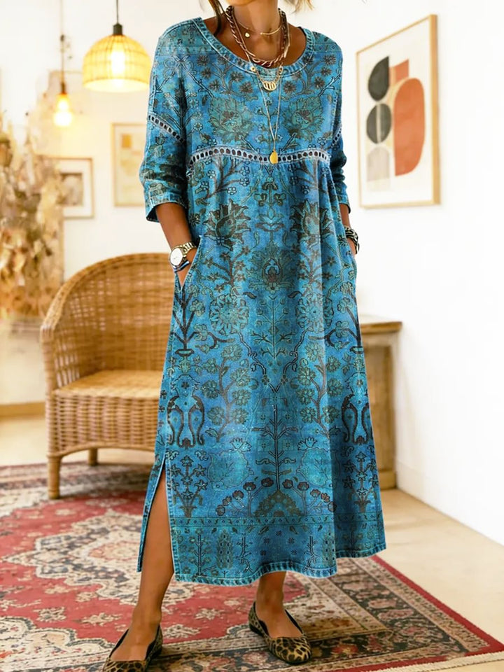Monique | Blue Printed Dress