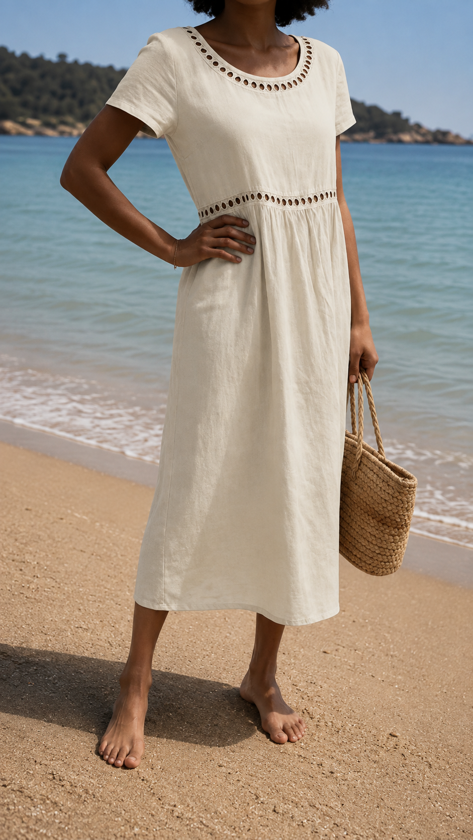 Livian | Embroidered Linen Dress