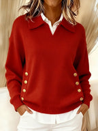 Vynette | V-Neck Sweater with Collar