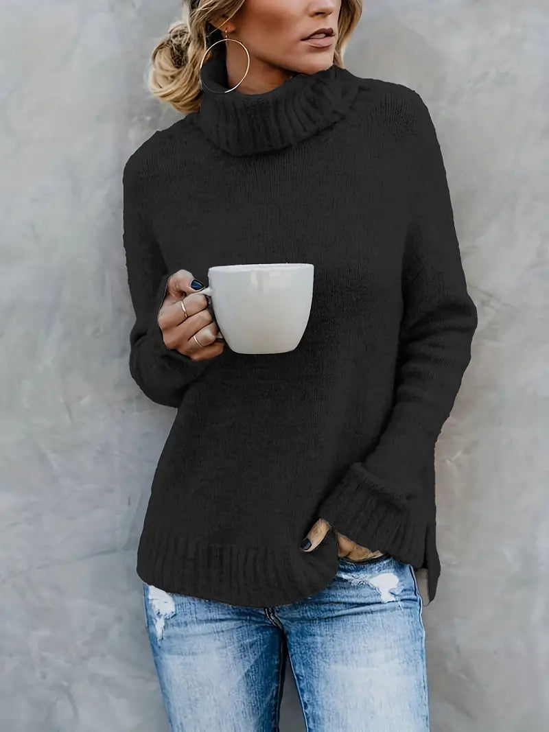 Bonnie | Women's Ribbed Knit Turtleneck Sweater
