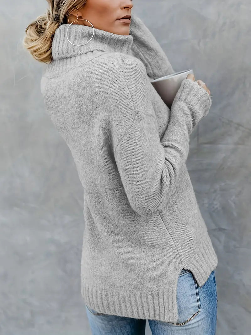 Bonnie | Women's Ribbed Knit Turtleneck Sweater