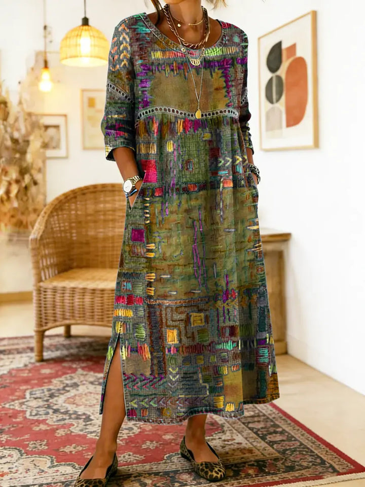 Sabine | Bohemian Patchwork Denim Dress